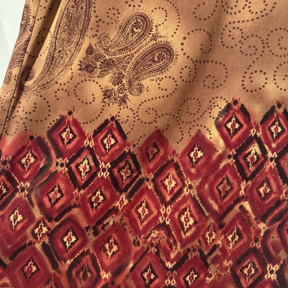 Women’s Size 14 Brown and Red Paisley Patterned Skirt by Requirements - Picture 2 of 4